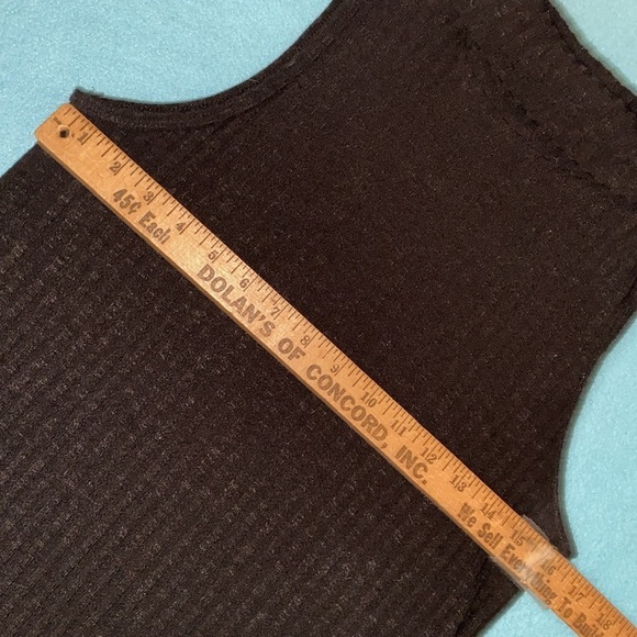 WHO WHAT WEAR rib knit turtleneck sleeveless midi black side slit NEW size S - Picture 8 of 10